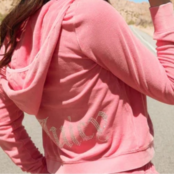 JUICY COUTURE POWDER PUFF VELOUR SET! Shorts and zip jacket! New! L - Picture 4 of 11